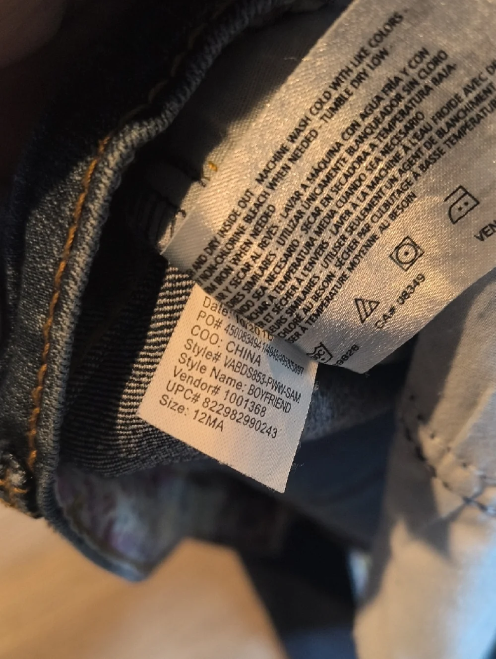sac355 High Rise Boyfriend w/25.5" Inseam Vintage America Skinny Crop Size 12 - Picture 5 of 6